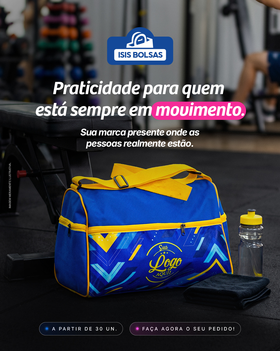 Onde o seu cliente está quando não está trabalhando? Se ele está em movimento, buscando saúde e superação, a sua marca precisa estar lá com ele.
Nossa bolsa esportiva foi desenhada para quem vive a rotina da academia com estilo e organização. Com cores vibrantes e um acabamento premium, ela transforma um item do dia a dia em uma poderosa ferramenta de marketing para a sua empresa.
Imagine a força da sua logo presente em cada treino, em cada conquista e em cada nova meta batida. Isso é gerar valor e lembrança de marca constante.
Não deixe sua marca fora do jogo. Solicite seu orçamento pelo link da bio e coloque sua empresa em movimento!
📦 Pedidos a partir de 30 unidades.
#bolsaspersonalizadas #isisbolsas #suamarca #academia #lazer #estilodevida