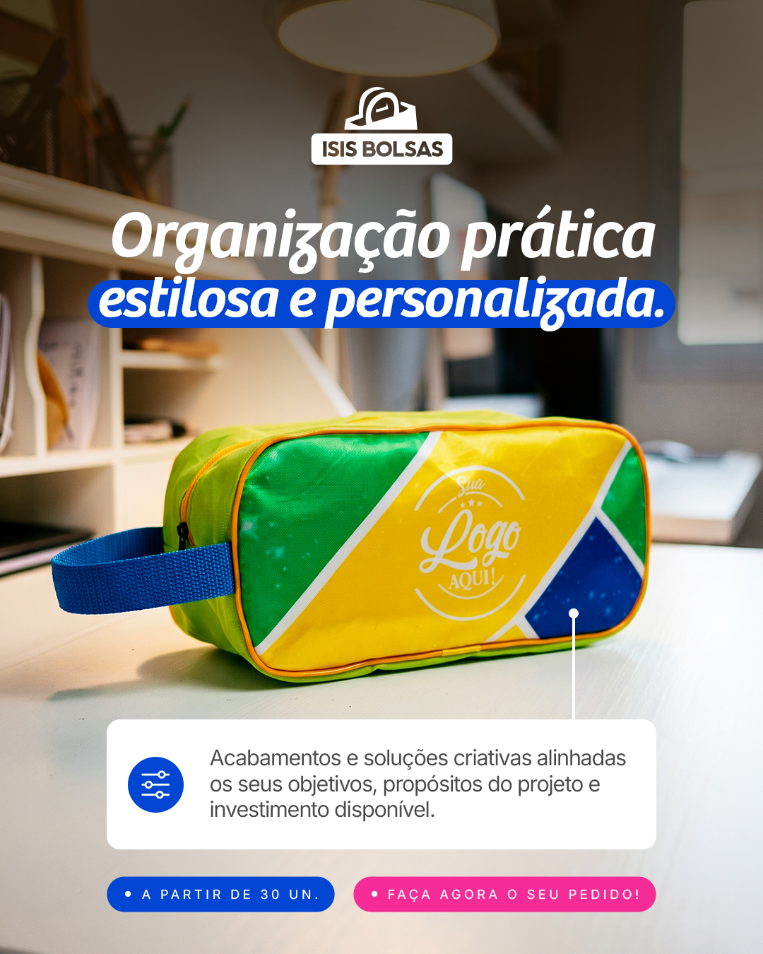 Na Isis Bolsas, acreditamos que cada projeto é único. Por isso, entregamos muito mais do que acessórios personalizados: entregamos soluções criativas que se alinham perfeitamente aos seus objetivos e ao seu investimento disponível.
Do acabamento à escolha das cores, nossa consultoria garante que o resultado final supere as expectativas e gere o impacto que sua marca merece.
Nosso compromisso:
Projetos alinhados ao seu propósito.
Soluções inteligentes para o seu orçamento.
Qualidade industrial com atendimento personalizado.
🚀 Faça agora o seu pedido! Lotes a partir de 30 unidades. Clique no link da bio e fale com nossos especialistas.
#isisbolsas #bolsaspersonalizadas #CuidadoEmCadaDetalhe #DoSeuJeito #suamarca #contecomagente
